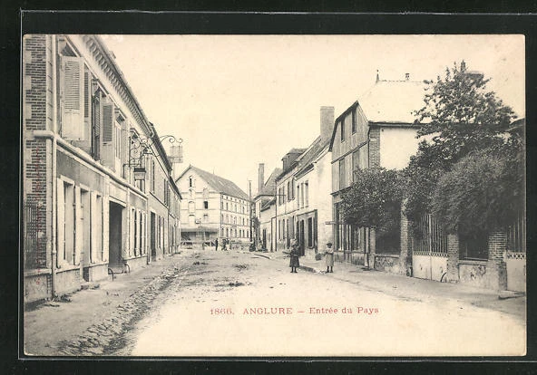 CPA Anglure, Entrée du Pays, vue partielle
