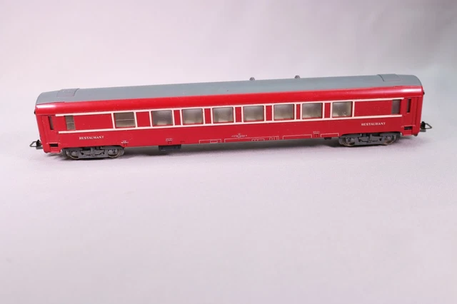 Wagon Restaurant Jouef HO – Vintage – Couleurs Rouge Et Gris – Pour Réseau Ferroviaire Miniature – Occasion