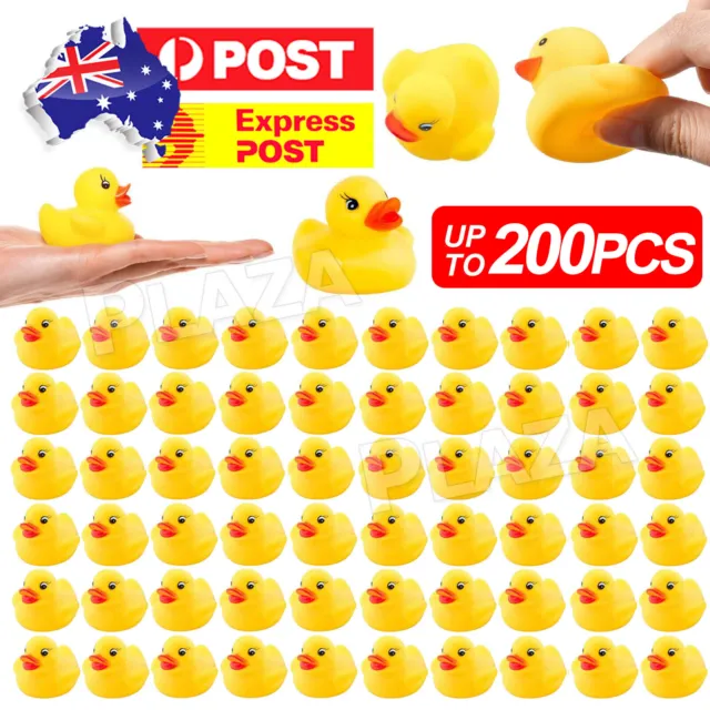Yellow Rubber Ducks Bathtime Squeaky Bath Toy Water Play Kids Toddler 3-4cm AU