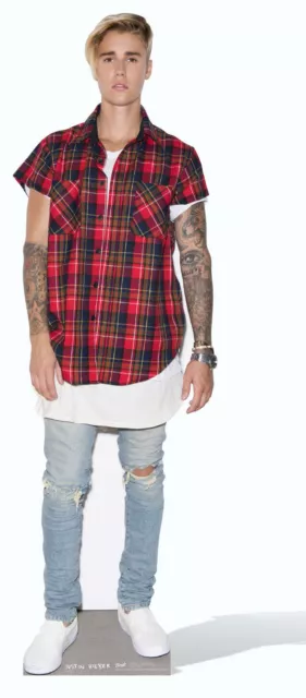 Justin Bieber Lifesize Silueta de Cartón / Figura Pie Lumberjack Camisa Estilo