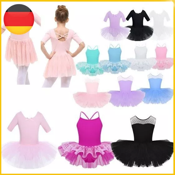 Mädchen Ballett Tanzkleid Kinder Baumwolle Gymnastik Leotard Tutu Tanzbekleidung