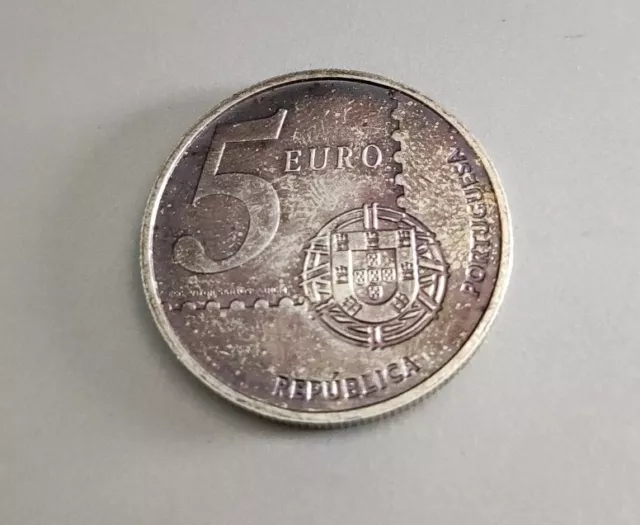 Portugal 5 Euro Gedenkmünze 2003 ST 150 Jahre Briefmarke Silber lose