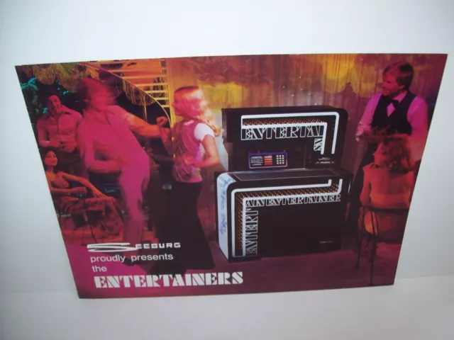 Seeburg STD2 Entertainers 1975 Original Jukebox Music Phonograph Promo Flyer