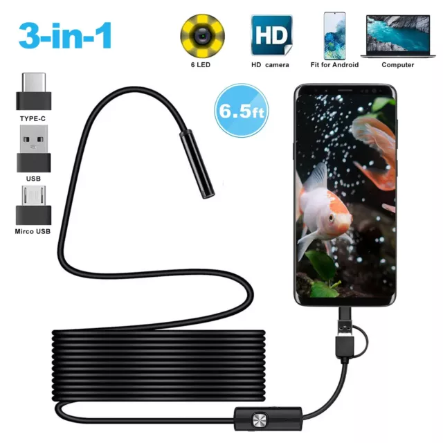 Pipe Inspection Camera Endoscope Video Sewer Drain Cleaner Waterproof Snake USB