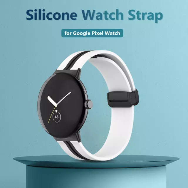 Silikonband Smart Watch Handschlaufe für Google Pixel Watch 2022 (Weiß Schwarz)