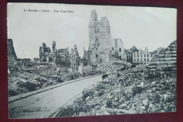 CPA CARTE POSTALE ARRAS 1919 - Rue Saint-Géry 1930