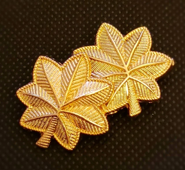 US ARMY MAJOR Oak Leaf Rank Military Insignia Gold Plated SET 19.99