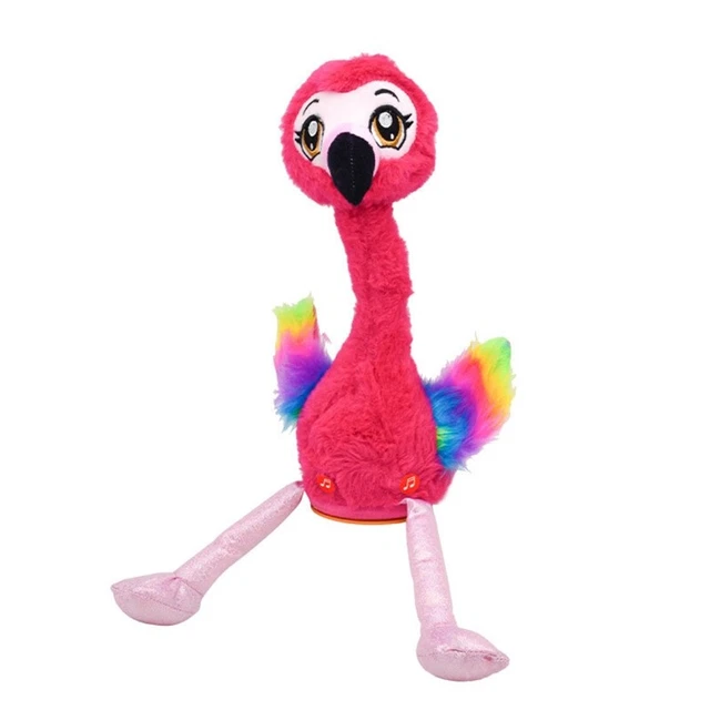 Plush Flamingo Interactive Toy Talking Flamingo for Doll Repeats What You Say