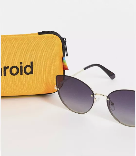POLAROID CAT EYE Womens Gold Violet Grey Gradient Polarized Sunglasses With  Case £29.99 - PicClick UK