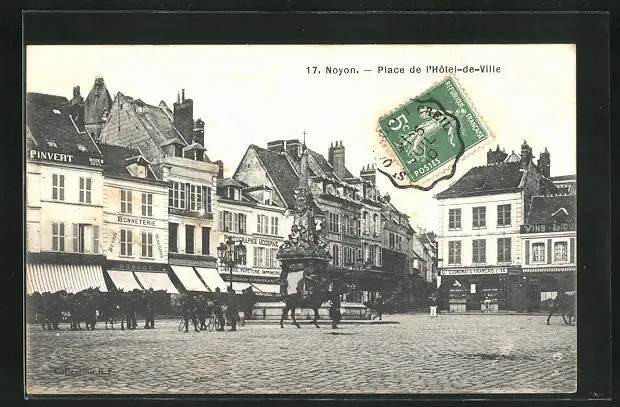 CPA Noyon, Place de l´Hotel-de-Ville 1910
