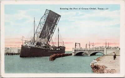 Ship Entering Port Corpus Christi Texas TX Unused Kropp Postcard H23