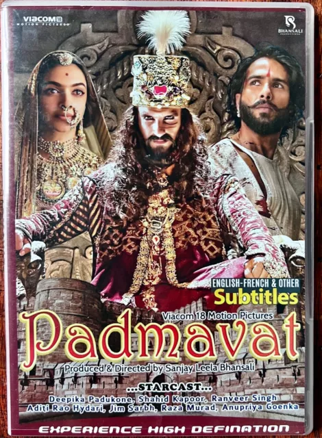 Padmavat Padmaavat DVD  Deepika Padukone Shahid Kapoor Ranveer Singh Bollywood