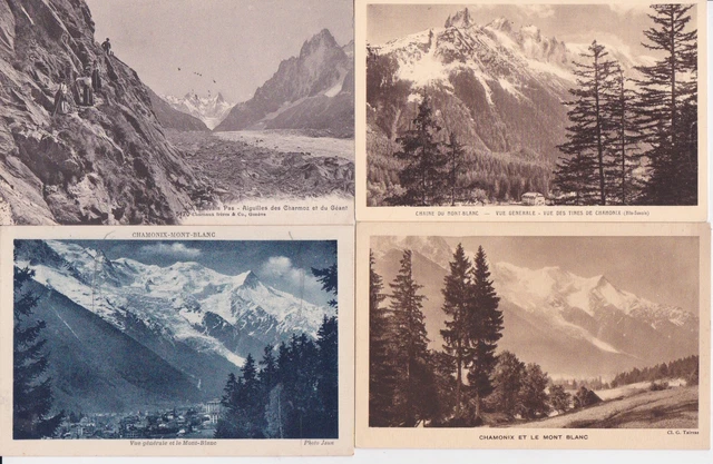 Lot 4 cartes postales anciennes CHAMONIX MONT-BLANC 8