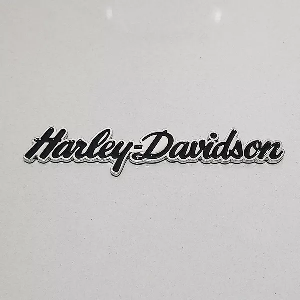 Metal Harley Davidson Curly Lettering Emblem Badge For Fuel Tank Body Tour Pack