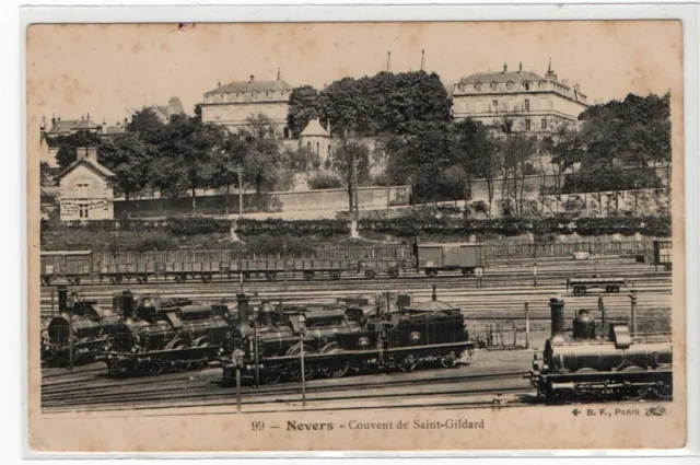 CPA NEVERS Couvent de Saint Gildard Gare Dépôts des locomotives (58)