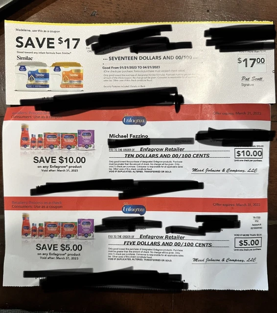 similac ($17) and enfagrow ($15) baby formula coupons $30+ total