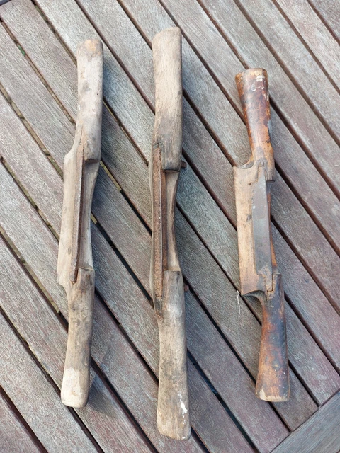 Vintage Wooden Spoke Shave with Blade x 3 3
