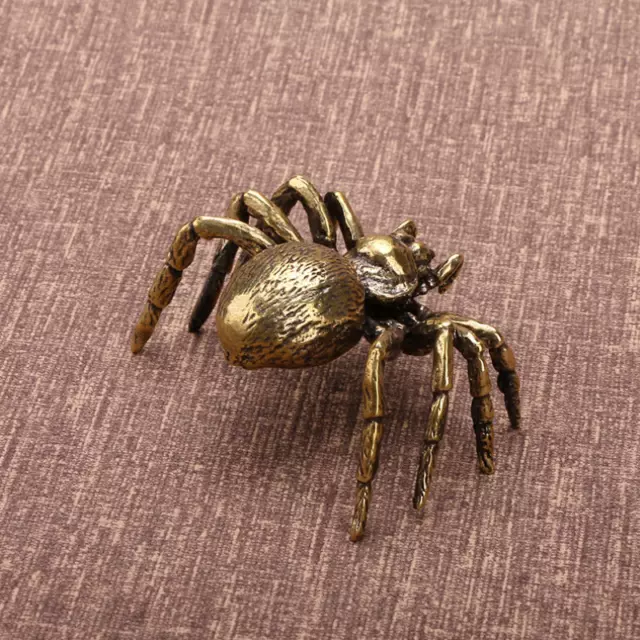 Solid Brass Spider Figurine Small Statue House Decoration Animal Figurines Gifts 2