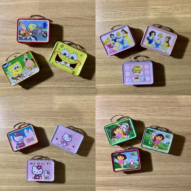Animated Collectible Treat Boxes Mini Tins, Dora, SpongeBob, Princesses, H Kitty