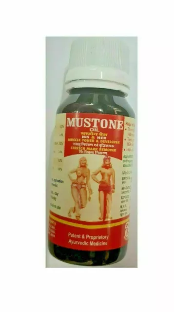 Mustone Oil His & Her Muscle Toner & Developer Eliminador de estrías 60 ml...