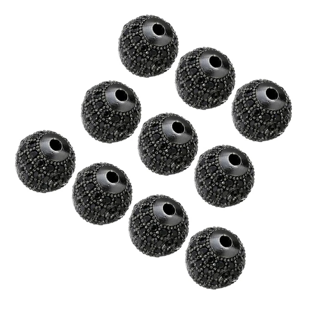 10PCS 8MM Armband Perlen Zubehör Mikro-Armband Schmuck Lose Perle Zirkon