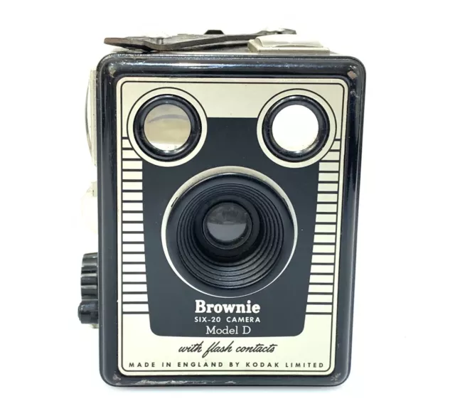 Vintage Kodak Brownie Six-20 Box Camera Model D with Bag. 1950's Mid-Century