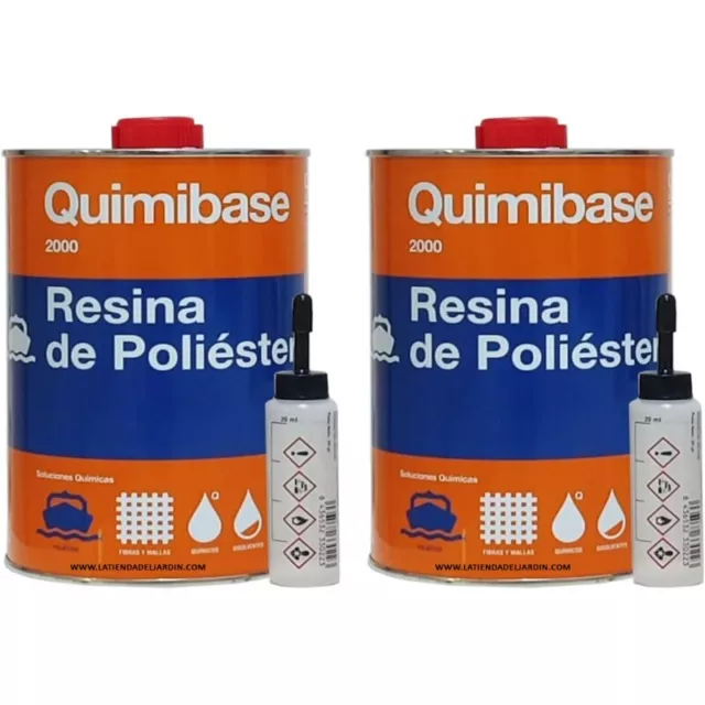 Resina de Poliester 2kg para reparaciones + catalizador de peróxido. Util para r