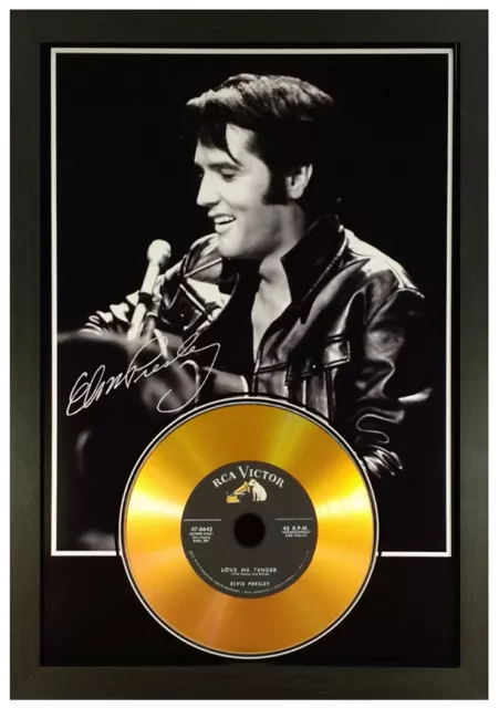 Elvis Presley Signed Photograph Gold Cd Disc Collectable Gift Memorabilia