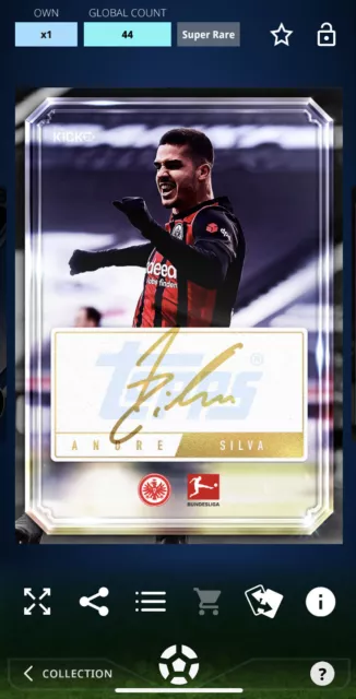 Topps Kick Andre Silva Auto Card Digital Gold Super Rare 44CC Signed Award