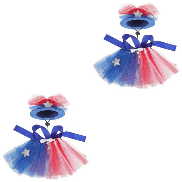 2 Ensembles de Just de Journée Indépendance Puppy Mesh tutu Jupe Costume