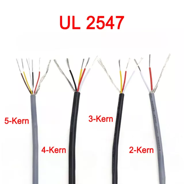 2~8 Kern Geschirmt Audio Kopfhörer Signal Kabel UL 2547 Kabel Verzinntem Kupfer