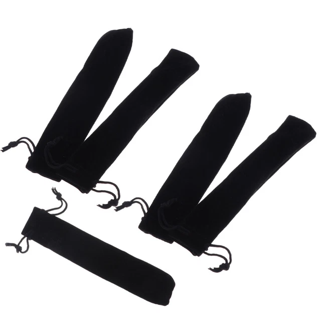 5 Pcs Federmäppchen Aus Samt Flanell Einzelnes Stiftetui Black