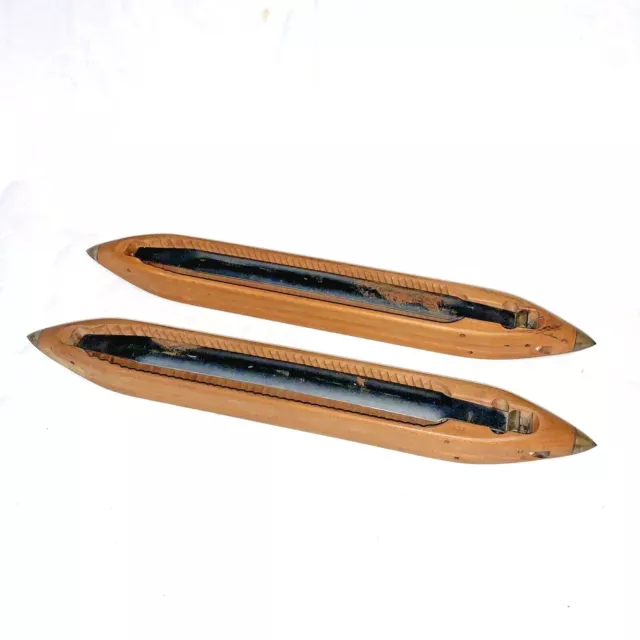 Telar de tejido de madera vintage 16 3/4" largo lote de 2