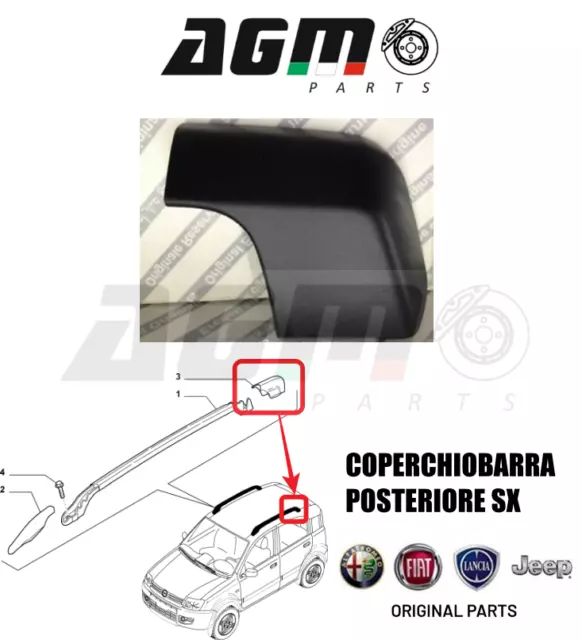 Cappuccio Barre Longitud.tetto Posteriore Dx Oe 735531304 Originale Fiat Panda