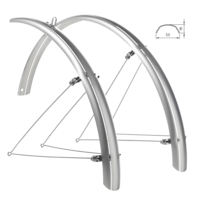 Paire De Garde-boue Vintage Vélo Ville - Noir, Liseré Doré - Ancien Stock (8/10)
