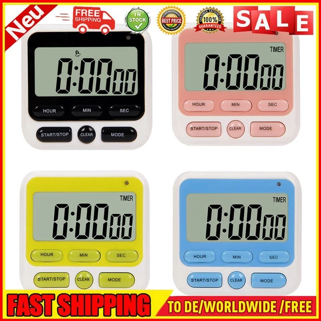 Reloj cronómetro digital cocina conteo hacia arriba temporizador alarma reloj recordatorio