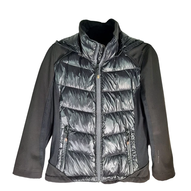 HALIFAX TRADERS BLACK Down Puffer Full Zip Hooded Jacket Size M Womens 36.00 PicClick
