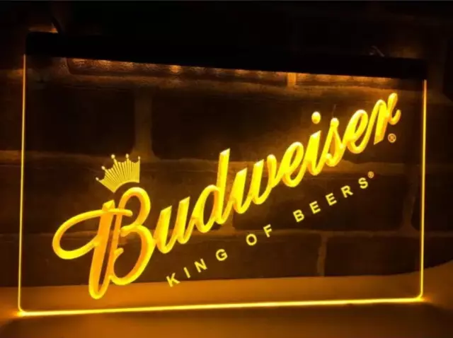 Custom Made budweiser beer pub bar man cave Neon glow effect Sign light