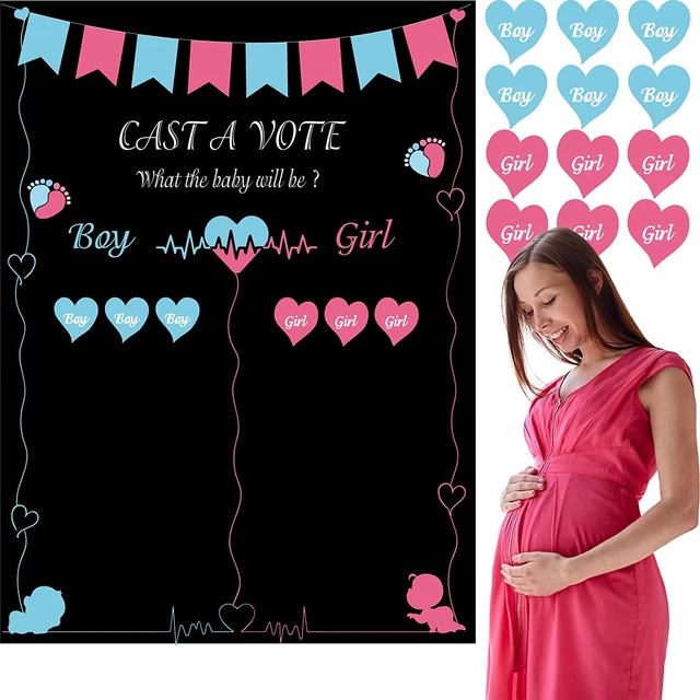 ASTARON Baby Genere Reveal Ideas Gioco 72pz Adesivi Voto Ragazzo o Ragazza Sesso