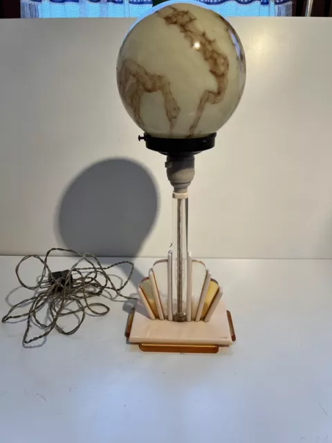 Tischlampe   Art Deco  Kugellampe  42 cm