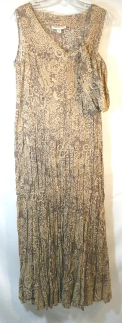 COLDWATER CREEK r   Women's DRESS  NWT ($60)  Size Med long/maxi crinkle brown