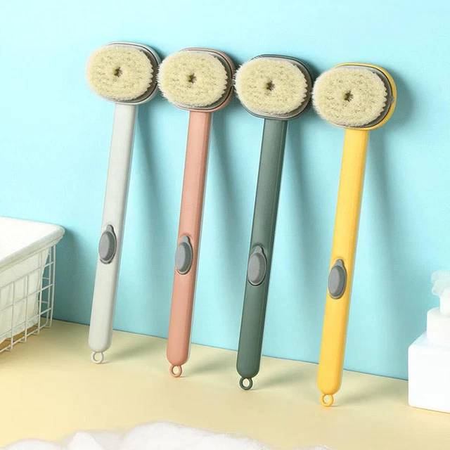 Shower Brush Long Handle Liquid Bath Body Exfoliating Scrubber Back Massage