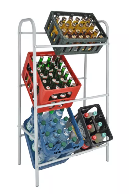 Kastenständer für 6 Kisten weiss Wasserkiste Bierkiste Kistenhalter Kastenregal