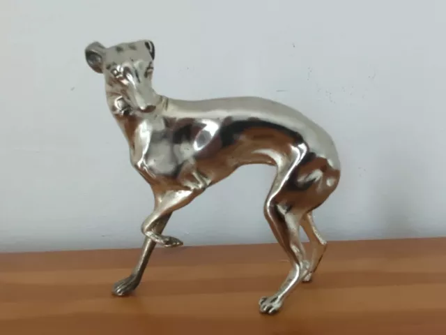 Superb Victorian English Silver Plated Greyhound /Whippet Figure
