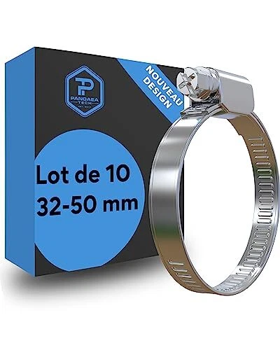 Pangaea Tech Lot de 10 colliers de serrage en acier inoxydable 32-50 mm – Qua...