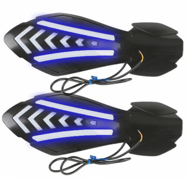 2PC L+R Motorcycle Hand Guard Windshield Protection Cover Dual Color Turn Signal