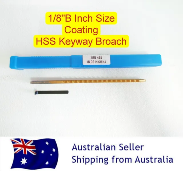 1/8" B Coating Push Type Keyway Broach Cutter Inch Size HSS Cutting Tool