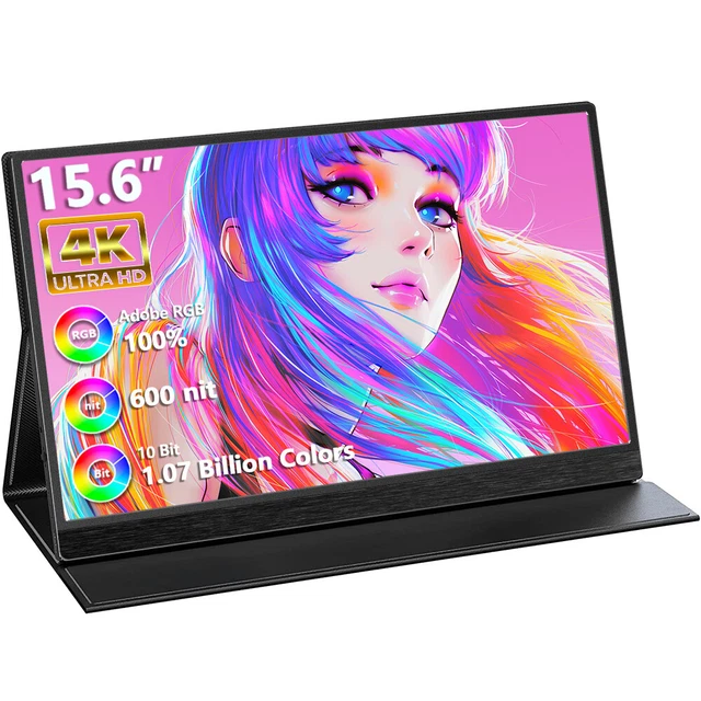 15.6INCH 4K UHD Portable Monitor 600 Brightness Support PC/NS/Laptop