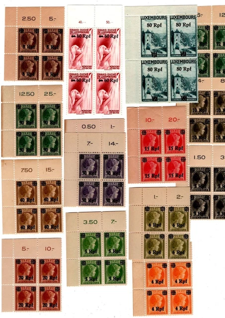 Luxemburg 17/32 meist ECKRAND-VB ** MNH POSTFRISCH (T4782