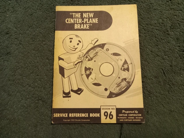 1955 Chrysler / Plymouth / Dodge Center-Plane Brakes Shop Book Original Booklet!